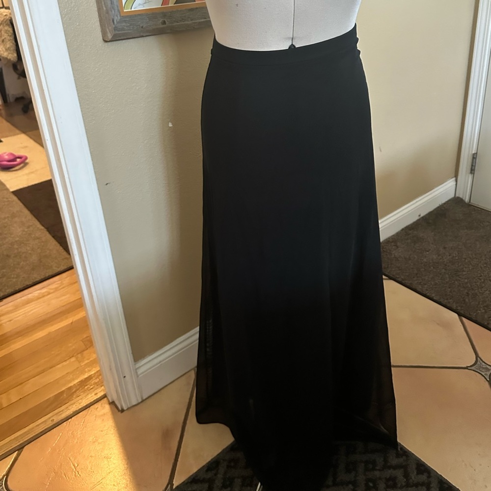 Vintage Tadashi black tulle and knit skirt sz 12 (C9)